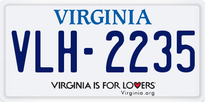 VA license plate VLH2235