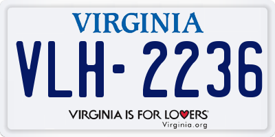 VA license plate VLH2236