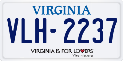 VA license plate VLH2237