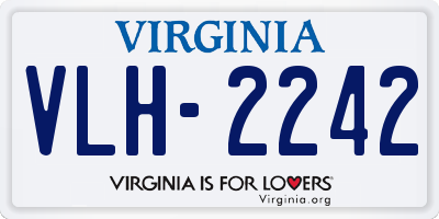 VA license plate VLH2242