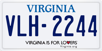 VA license plate VLH2244