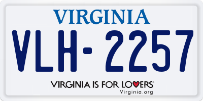 VA license plate VLH2257