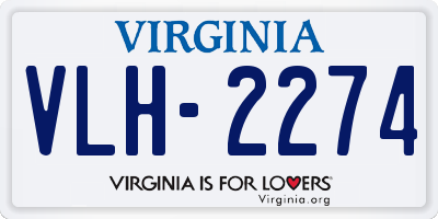 VA license plate VLH2274