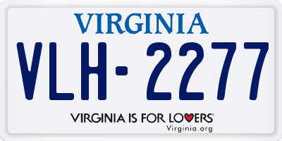 VA license plate VLH2277