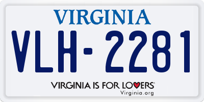 VA license plate VLH2281