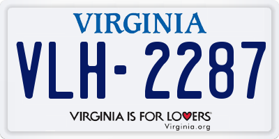 VA license plate VLH2287