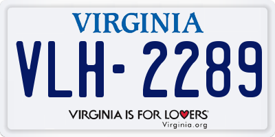 VA license plate VLH2289