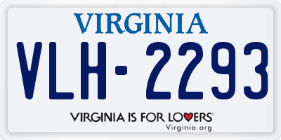 VA license plate VLH2293