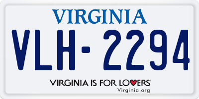 VA license plate VLH2294