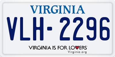 VA license plate VLH2296