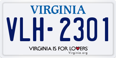 VA license plate VLH2301