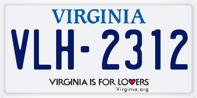VA license plate VLH2312