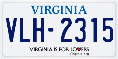 VA license plate VLH2315