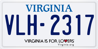 VA license plate VLH2317