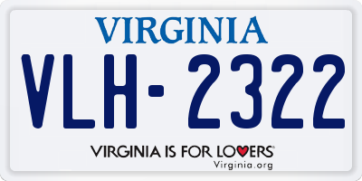 VA license plate VLH2322