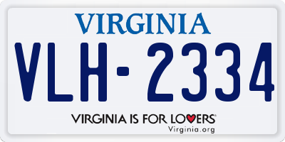 VA license plate VLH2334