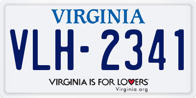 VA license plate VLH2341