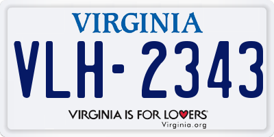 VA license plate VLH2343
