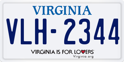 VA license plate VLH2344