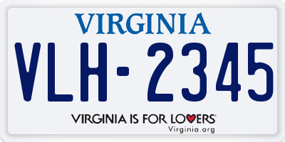 VA license plate VLH2345