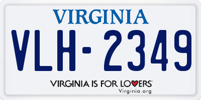 VA license plate VLH2349