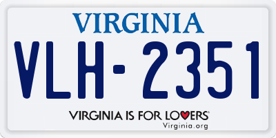 VA license plate VLH2351