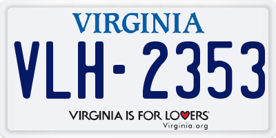 VA license plate VLH2353