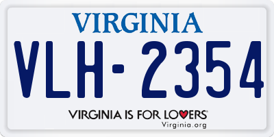 VA license plate VLH2354