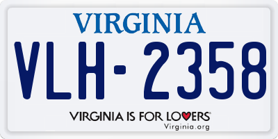VA license plate VLH2358