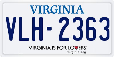 VA license plate VLH2363