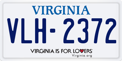 VA license plate VLH2372