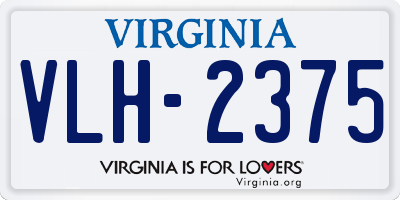 VA license plate VLH2375