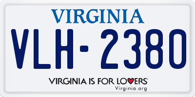 VA license plate VLH2380