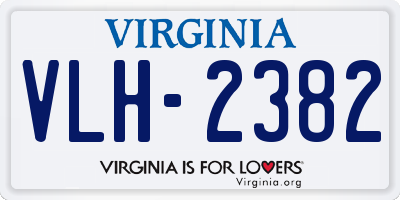 VA license plate VLH2382