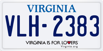 VA license plate VLH2383
