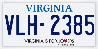 VA license plate VLH2385