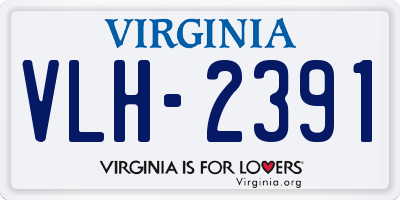 VA license plate VLH2391