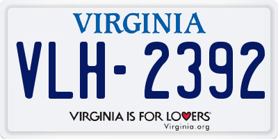 VA license plate VLH2392