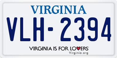 VA license plate VLH2394