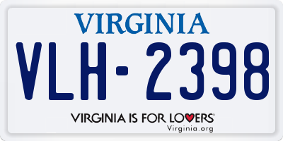 VA license plate VLH2398