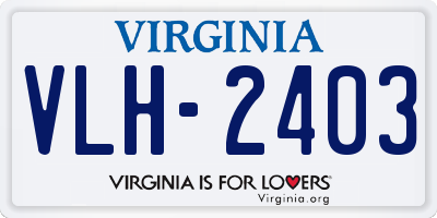 VA license plate VLH2403