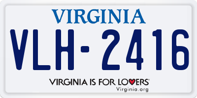VA license plate VLH2416
