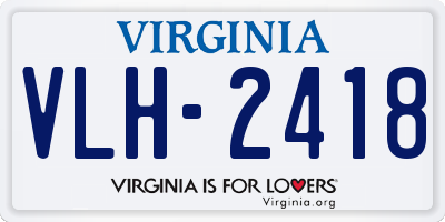 VA license plate VLH2418