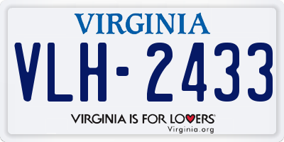VA license plate VLH2433