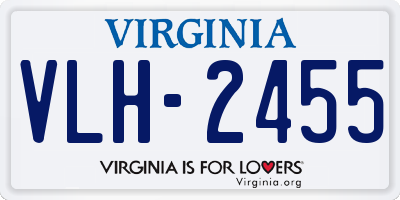 VA license plate VLH2455