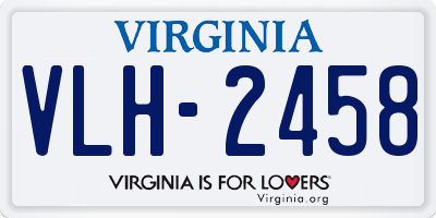 VA license plate VLH2458