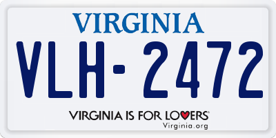 VA license plate VLH2472