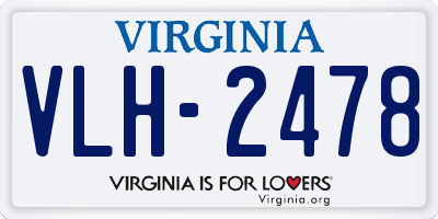 VA license plate VLH2478