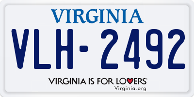 VA license plate VLH2492