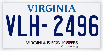 VA license plate VLH2496